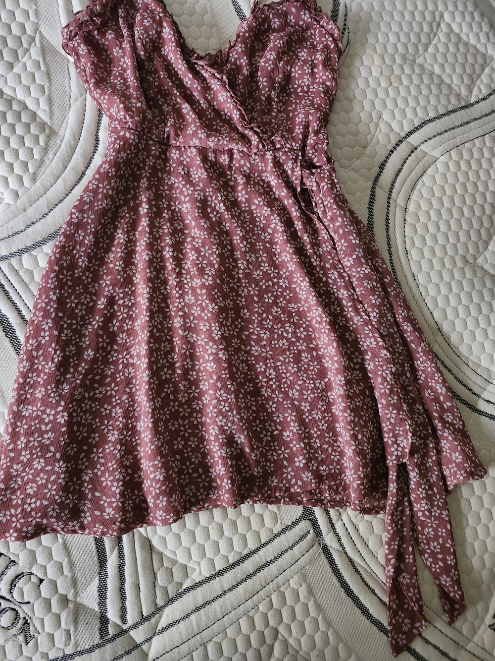 Trixxi Dusty Rose Floral Wrap Mini Dress